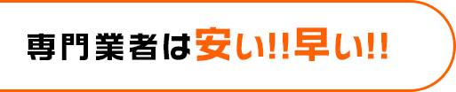 専門業者は安い!!早い!!