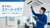 ダイキン エラーコード E7 室外機ファンモーター異常 の確認イメージ