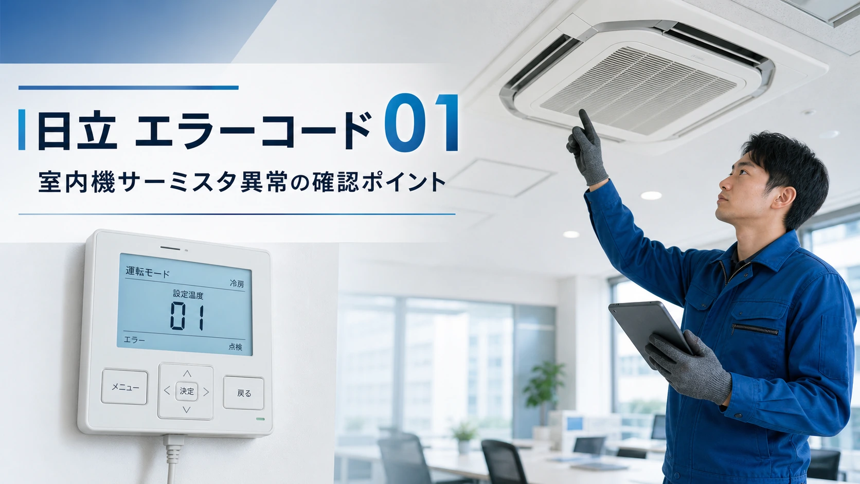 日立 エラーコード 01 の確認と業務用エアコン修理相談