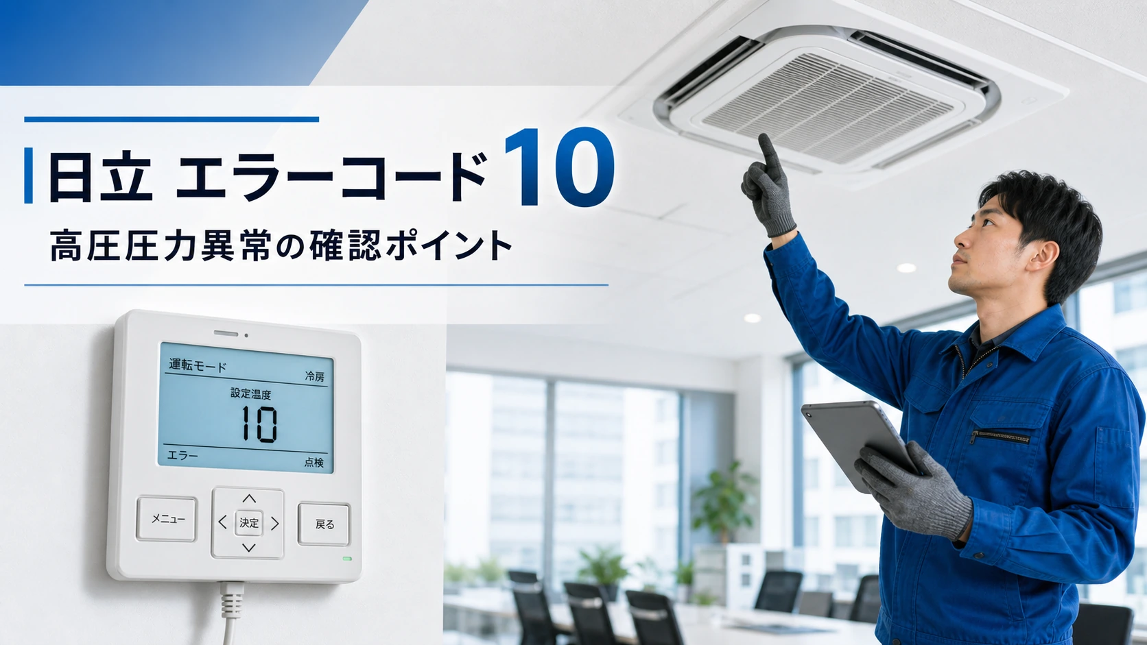 日立 エラーコード 10 の確認と業務用エアコン修理相談