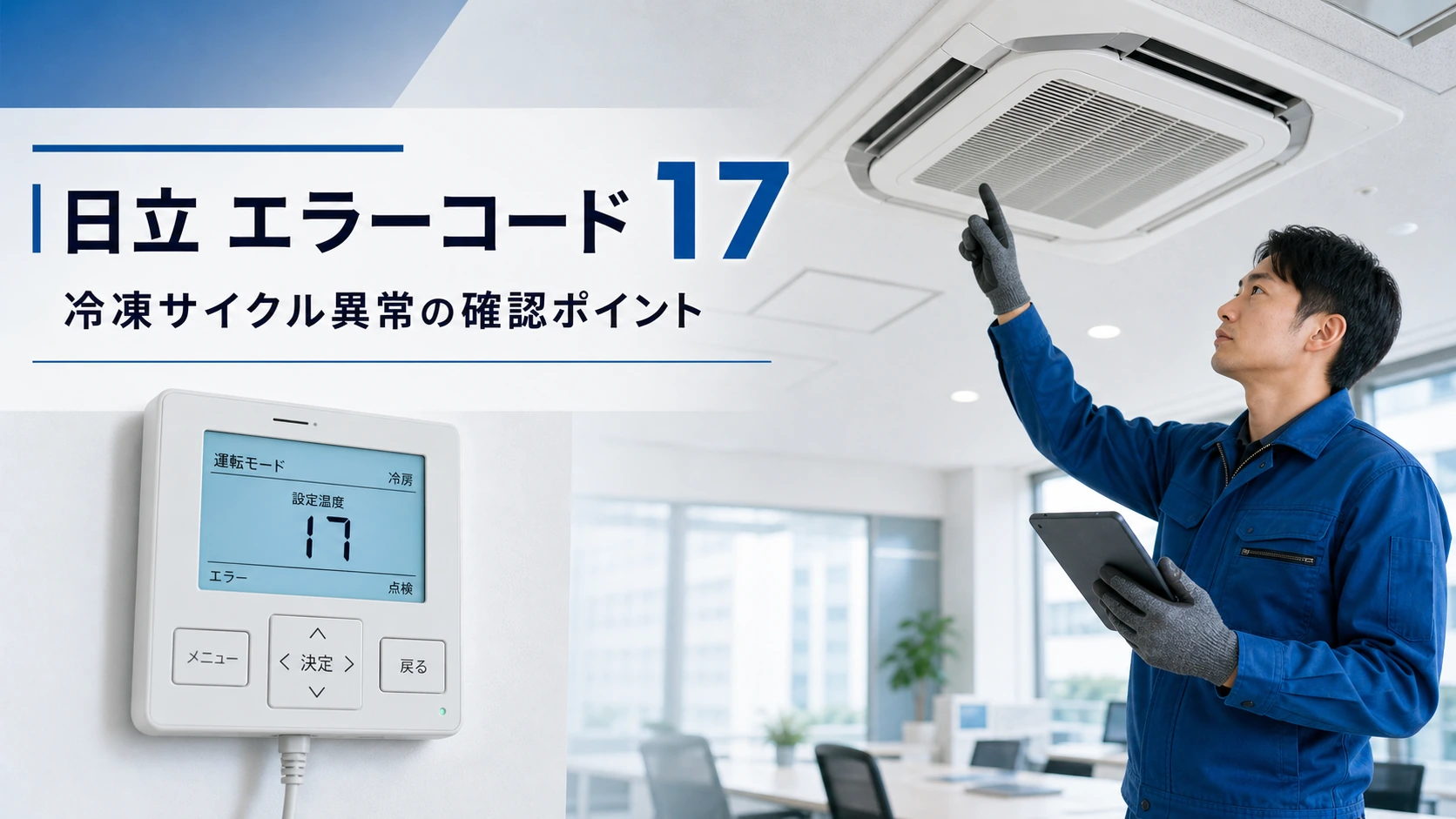 日立 エラーコード 17 の確認と業務用エアコン修理相談