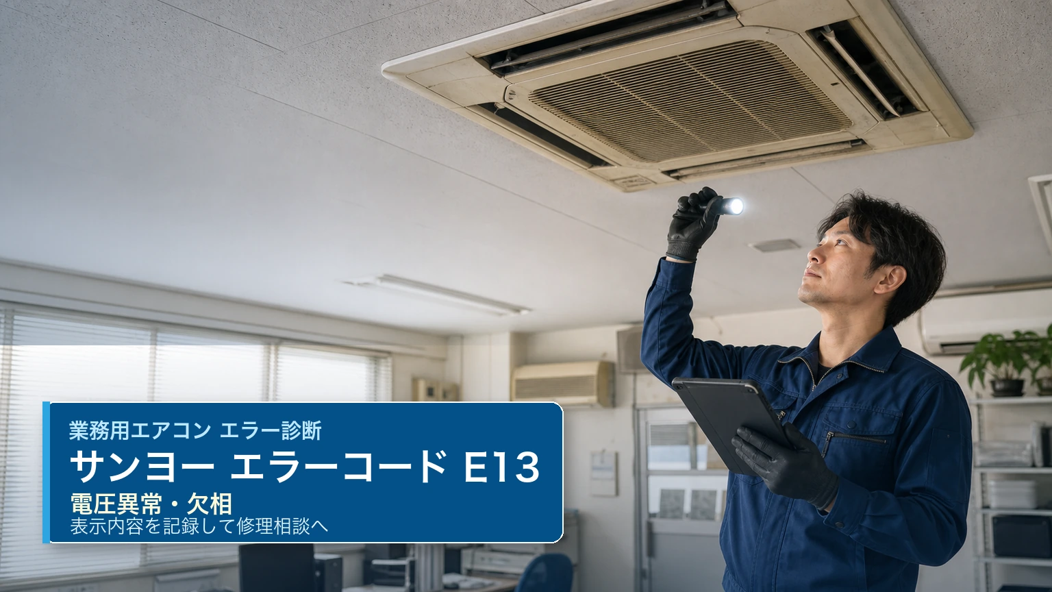 サンヨー エラーコード E13 の確認と業務用エアコン修理相談
