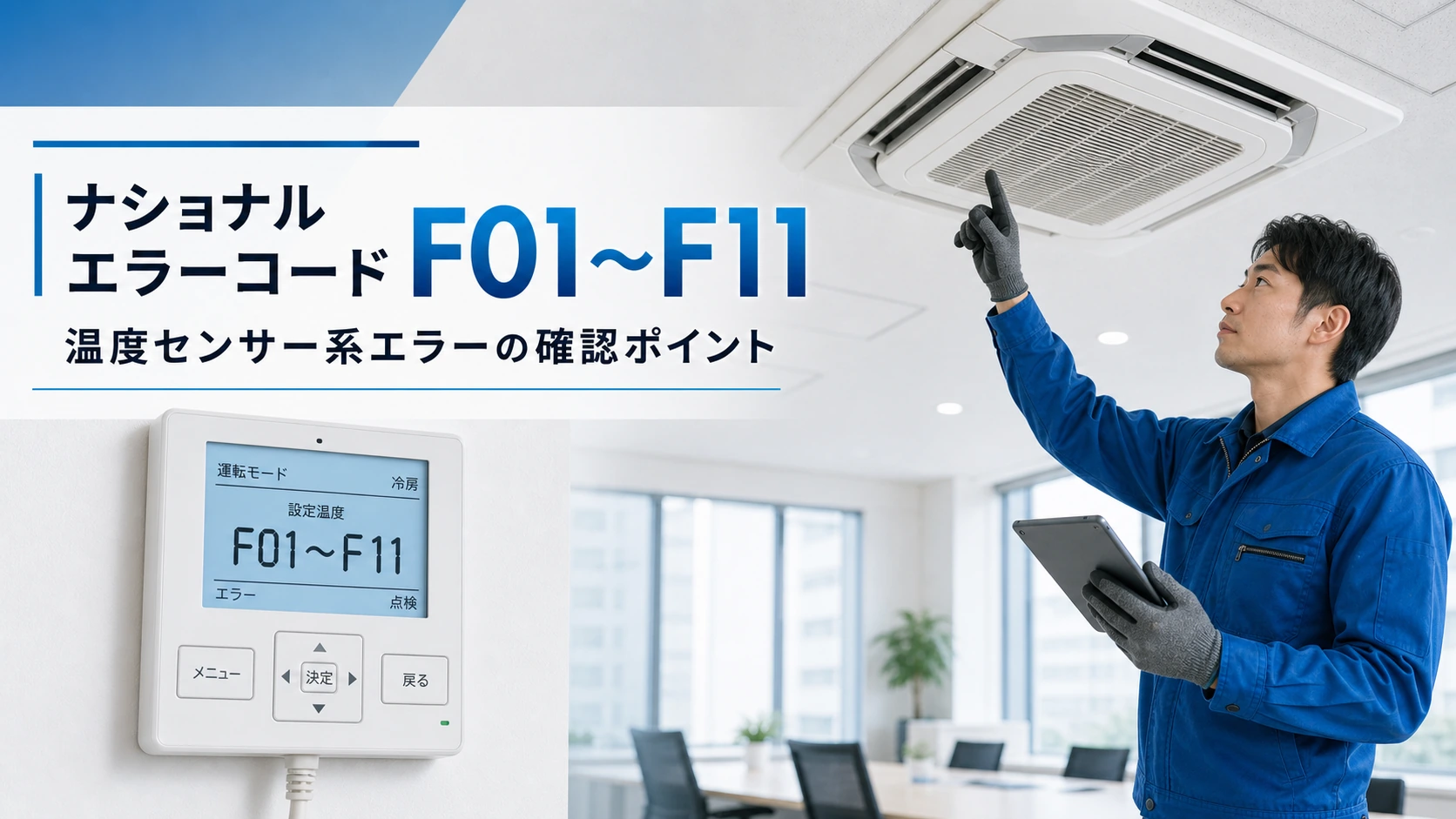 ナショナル エラーコード F01〜F11 の確認と業務用エアコン修理相談