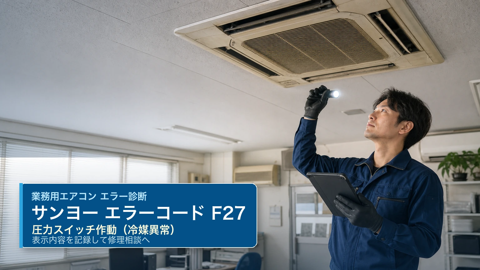 サンヨー エラーコード F27 の確認と業務用エアコン修理相談