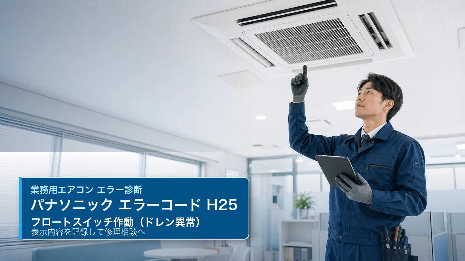 パナソニック エラーコード H25 の確認と業務用エアコン修理相談