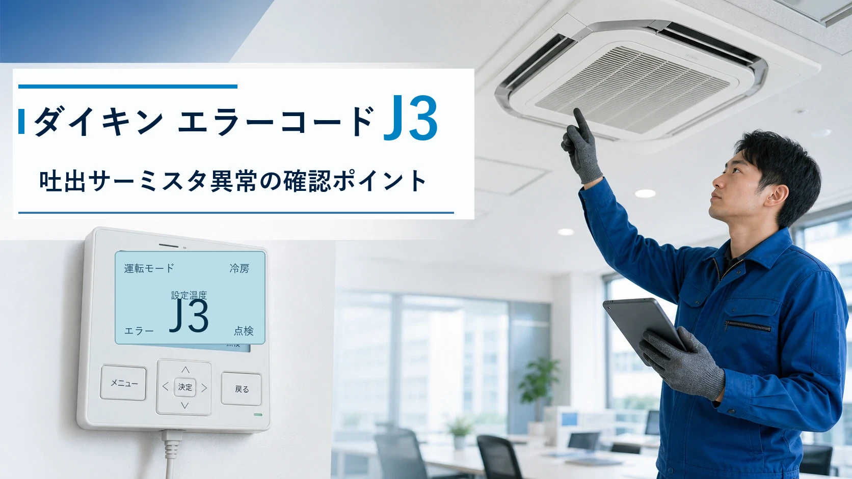 ダイキン エラーコード J3の確認と修理相談目安