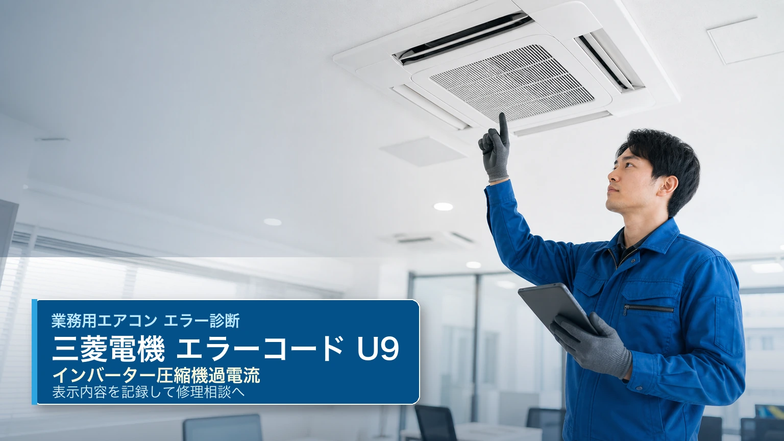 三菱電機 エラーコード U9 の確認と業務用エアコン修理相談