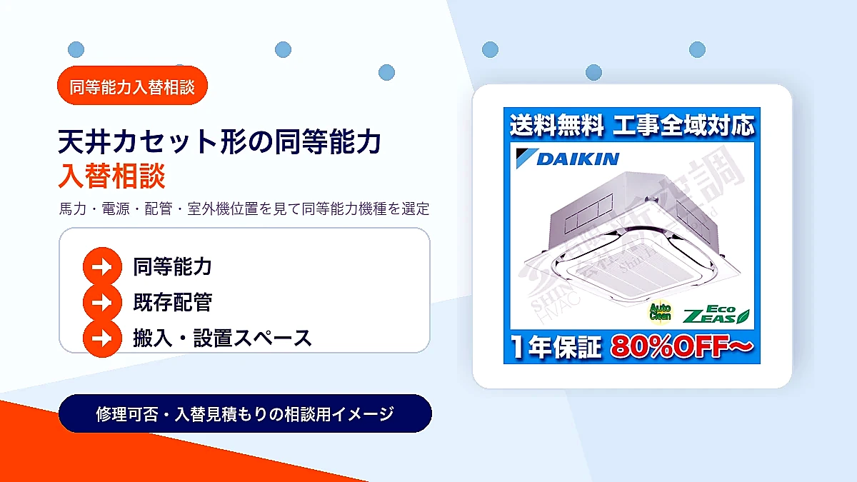 AUSA16076Xの同等能力機種への入替相談イメージ