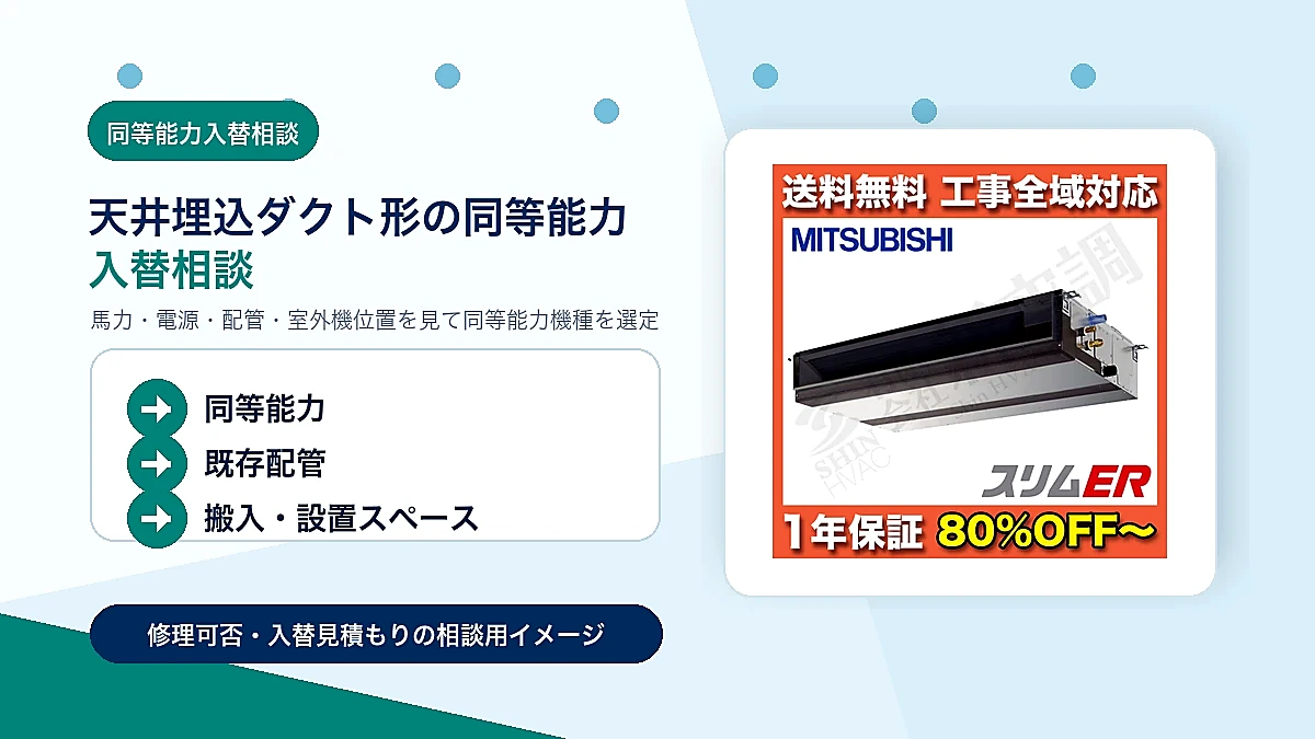 ABEA14057Mの同等能力機種への入替相談イメージ