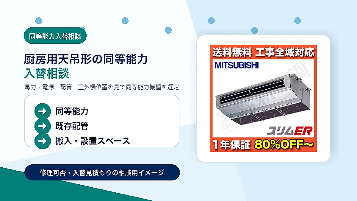 APSA08056JAの同等能力機種への入替相談イメージ