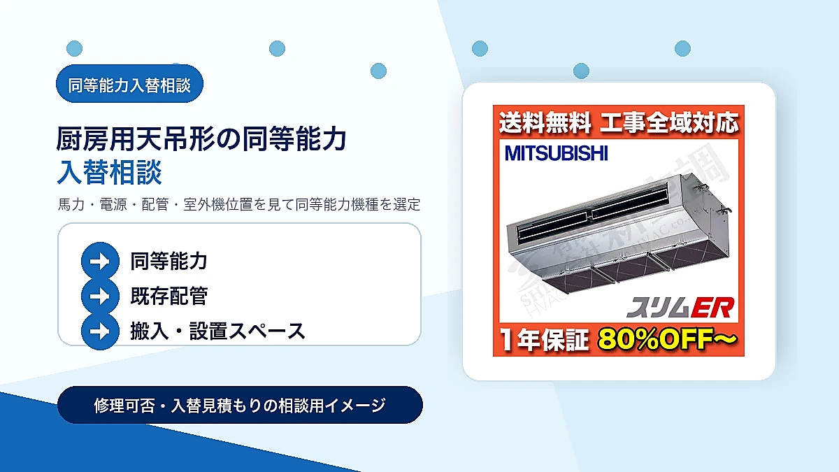 APSA08056JMの同等能力機種への入替相談イメージ